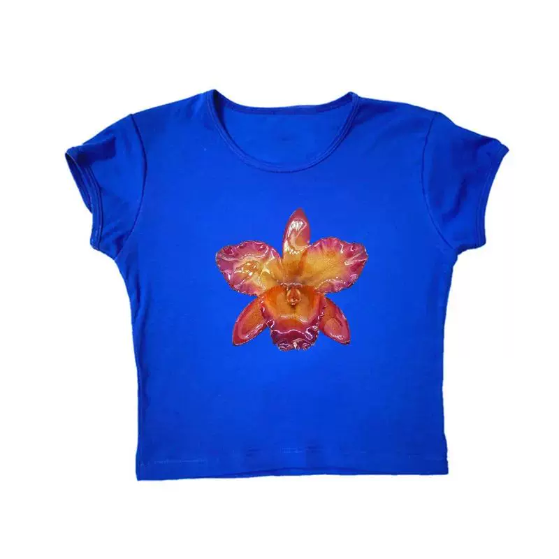 [Y2k футболка с коротким рукавом Harajuku графический Crop Top эстетика гот T-]
