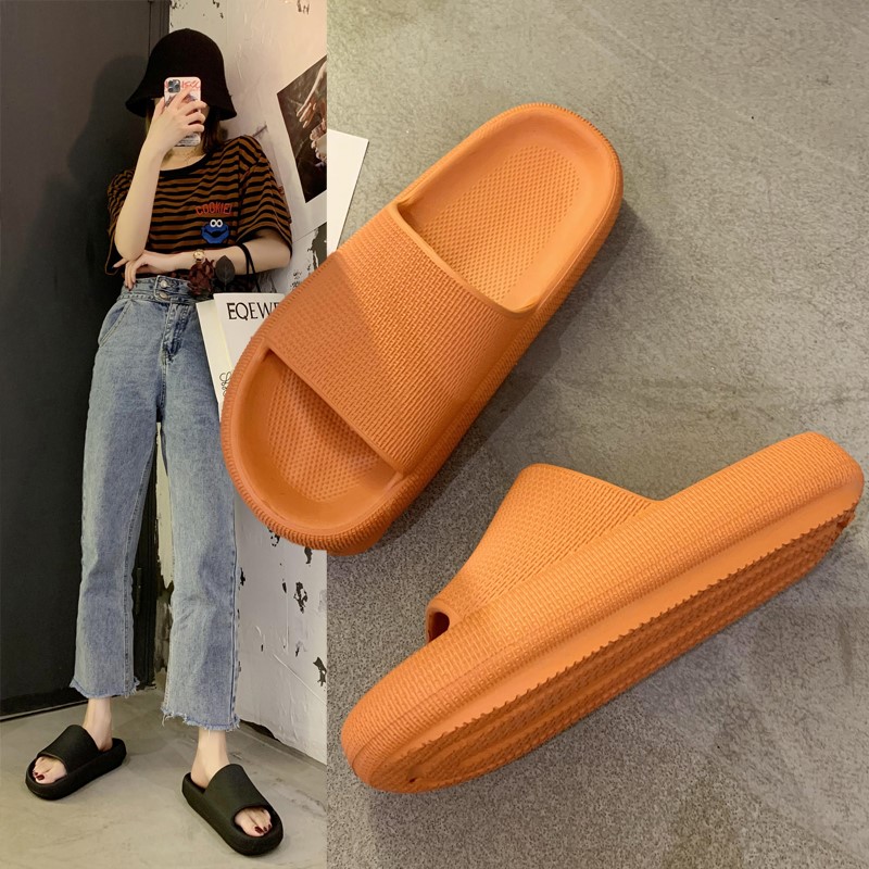 Japanese gp net red thick bottom sandals and slippers female ins tide summer bathroom household sponge cake drag non-slip soft bottom