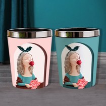 Coca-Cola Trash Can Leather Creative Mesh Red Trash Can Home Tide Sign Press Circle Big No Cover Containing Barrel Round