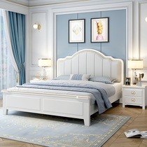American light luxury solid wood bed 1 35 children 1 5*1 9 white modern minimalist 1 8m master bedroom double storage bed