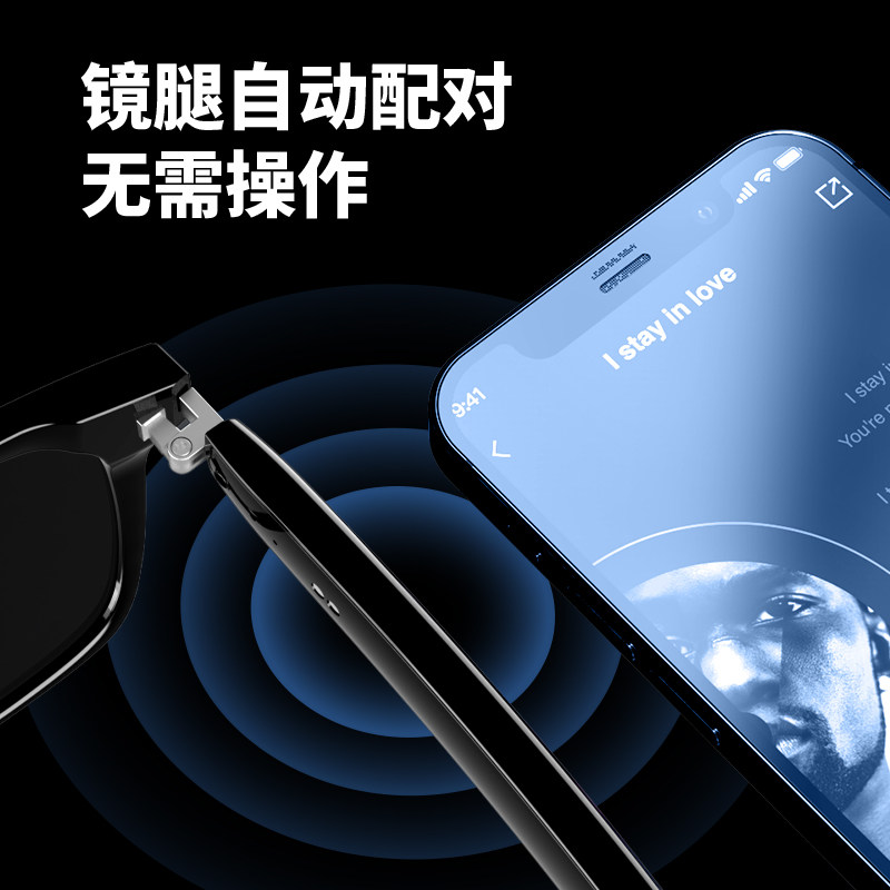 Bluetooth Glasses 2024 New Model for Men and Women, Smart Hidden Listening and Calling Earphones, Wireless Non-Bone Conduction, Suitable for Huawei