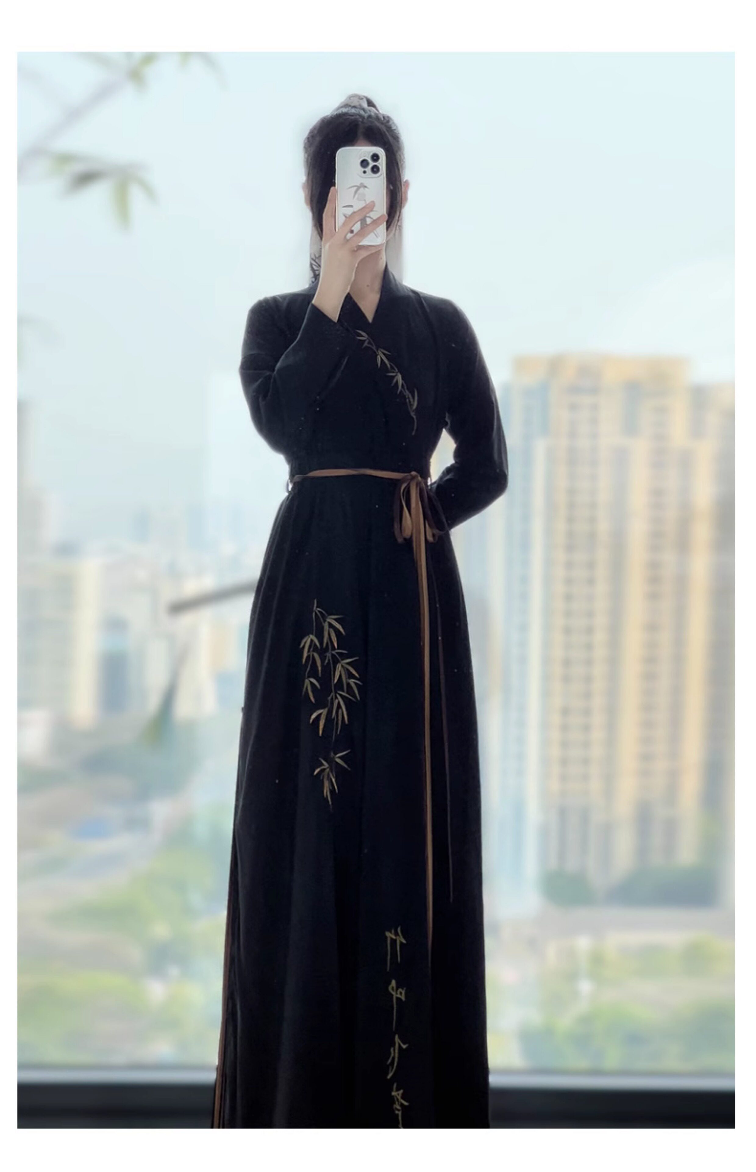 Китайцы одежда наборы 鼎尚原创【竹叶飞芦】汉服女2024新款宋制改良宋裤套装中国风古装