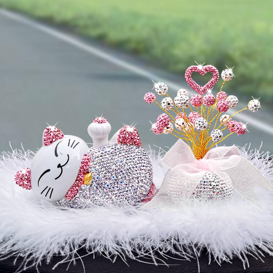 Property Cat Netting Red Car Interior Decoration Pendulum car Fragrance in-car Accessories Big Total Creative Fancy Goddess