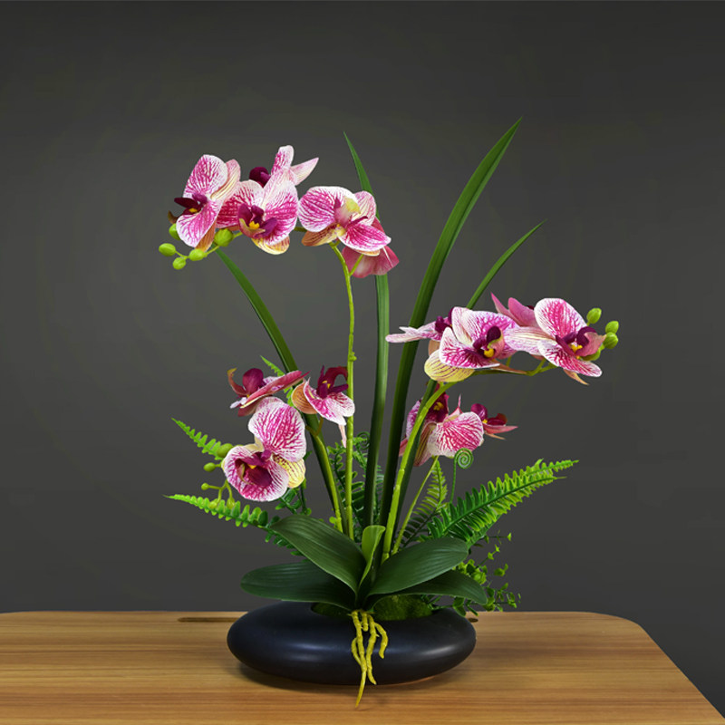 Flowers with Eyen Butterfly Orchid Simulation Flower Art Ceramic Fittings Living Room Flowers for Flowers and Flowers on the Tea