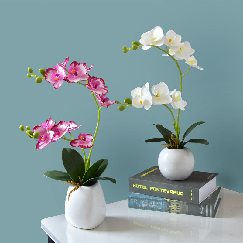 Simulation flower pendulum piece simulation butterfly Lan small potted plant fake flower living room desktop Xuanguan flower green planting decoration decoration