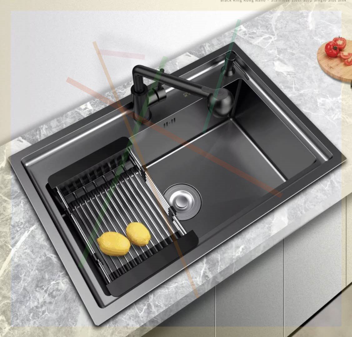 Ohair Kitchen Stainless Steel Steps Basin Sink