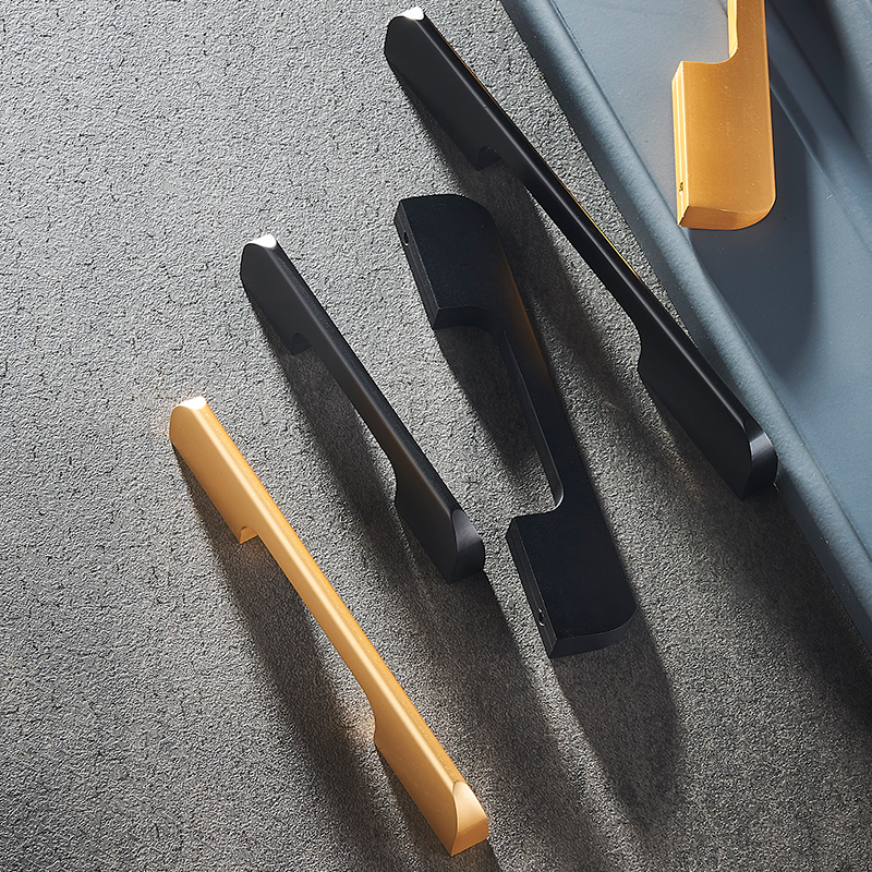 Aluminum alloy American black cabinet door handle modern simple one meter long wardrobe door handle shoe cabinet? Car door