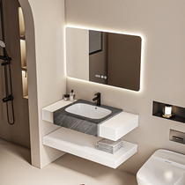 Slate seamless integrated ceramic basin bathroom cabinet combination washbasin washbasin bathroom hotel washbasin customization