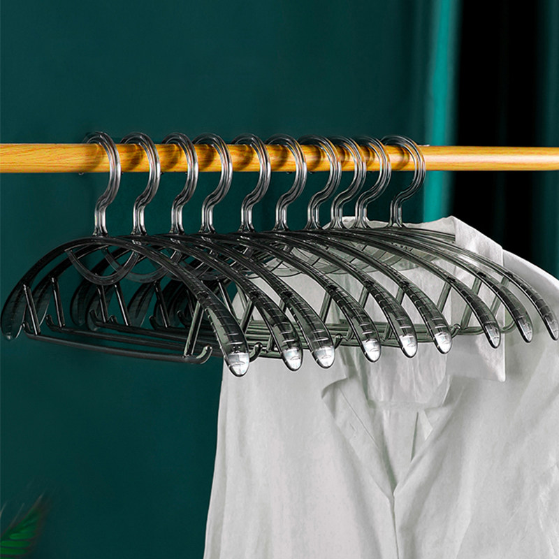 Transparent hanger household hanging clothes seamless fairy hanger non-slip crystal clothes rack anti-shoulder clothing store hanger