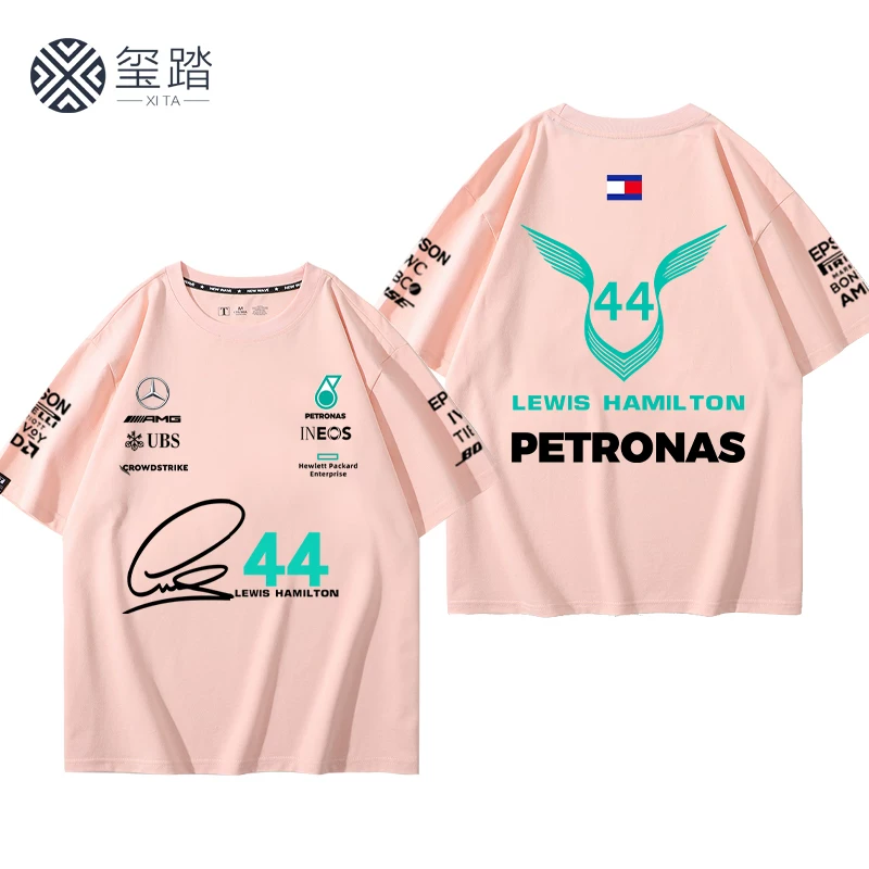 Мерседес F1 гоночная № 44 Льюис Хэмилтон памятный свитер хлопковая футболка с коротким рукавом