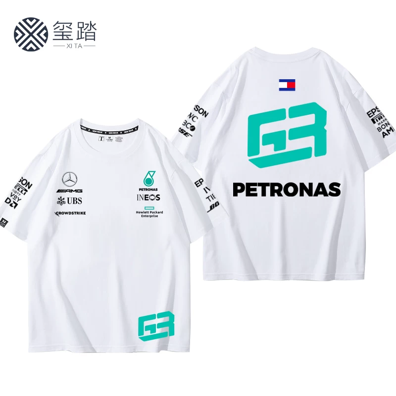 Мерседес F1 гоночная № 44 Льюис Хэмилтон памятный свитер хлопковая футболка с коротким рукавом