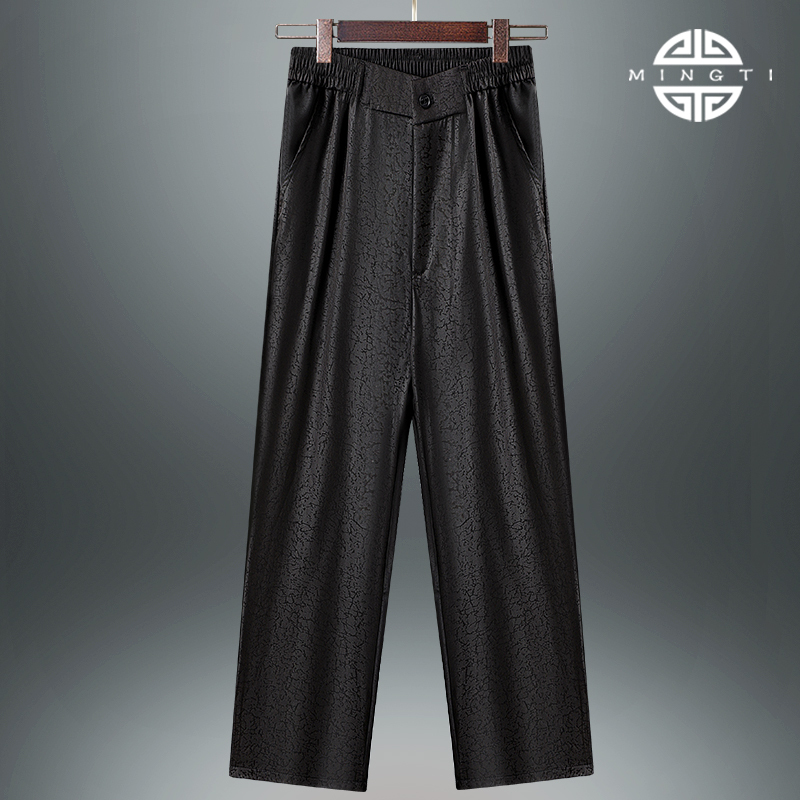 Xiangyun Silk Pants for Men, New Chinese Style Tang Suit, Chinese Style Men's Pants, Silky Smooth and Comfortable, Mulberry Silk Casual Pants
