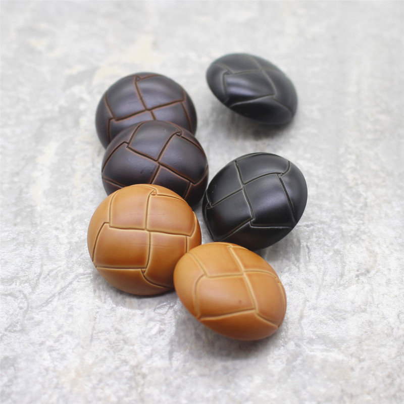 High-End Coat Buttons Turtle Shell Pattern Plastic Imitation Leather Windbreaker Sweater Decorative Accessories Black Coffee Color