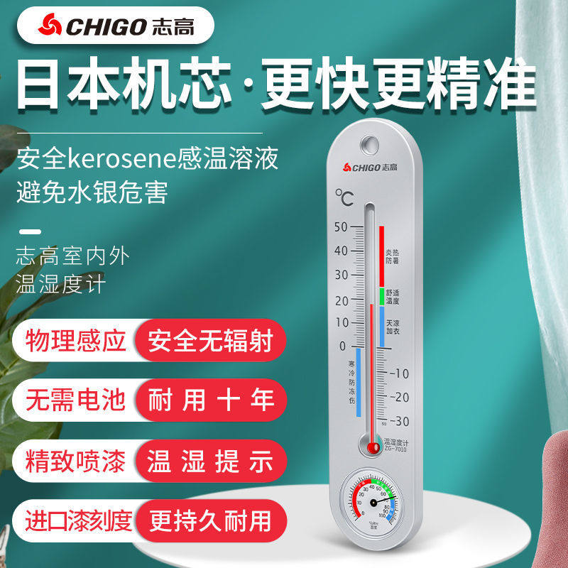 Zhigao New Indoor Temperature And Humidity Meter Home Precision High Accuracy Dry And Wet use Living room room temperature Hanging temperature Table