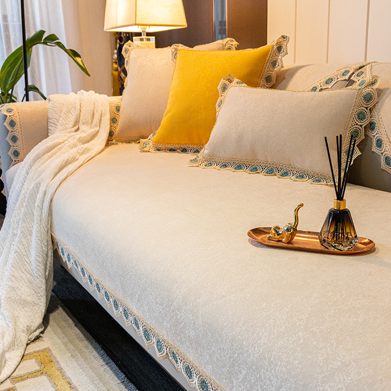 Light luxury sofa cushion modern minimalist American high-end leather sofa cushion four seasons universal non-slip cover towel