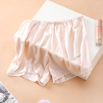 Safety pants female summer anti-light outside wearing thin wire sliding loose shorts emulated silk home sleeping pants black underpants