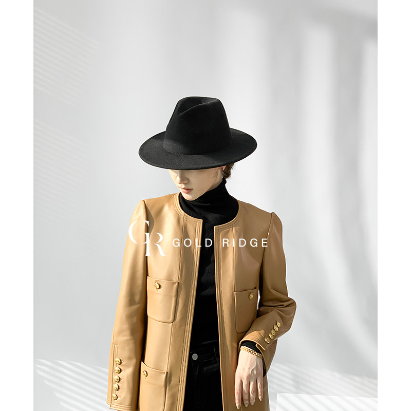 GOLD RIDGE · New Zealand imported sheep leather jacket women 2021 new leather windbreaker
