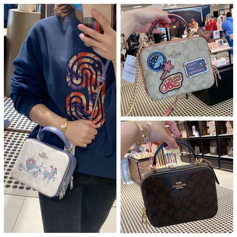 2022 new women's package Disney partnered with double pull-chain box bag chain inclined cross-pack