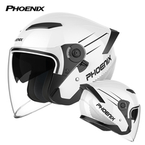Phoenix electric car helmet mens battery car womens winter warm helmet Four Seasons universal semi-helmet Gray