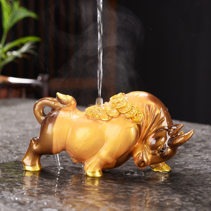 Tea pet ornaments boutique can raise buffalo golden toad tea set small accessories lucky brave tea table tea ceremony decoration