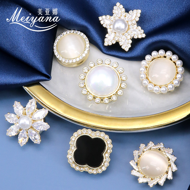 Seam-free magnetic dark buckle anti-light button button exquisite blouse shirt fixed decorative buckle Pearl small button