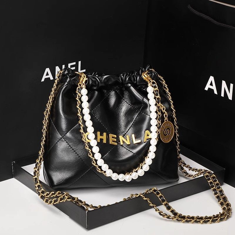 Chanel-Style Quilted Chain Bag for Women, New Model 22 Bay Garbage Bag Fragrance ­ Nai Xiaoxiang'Er Large Capacity Tote Bag