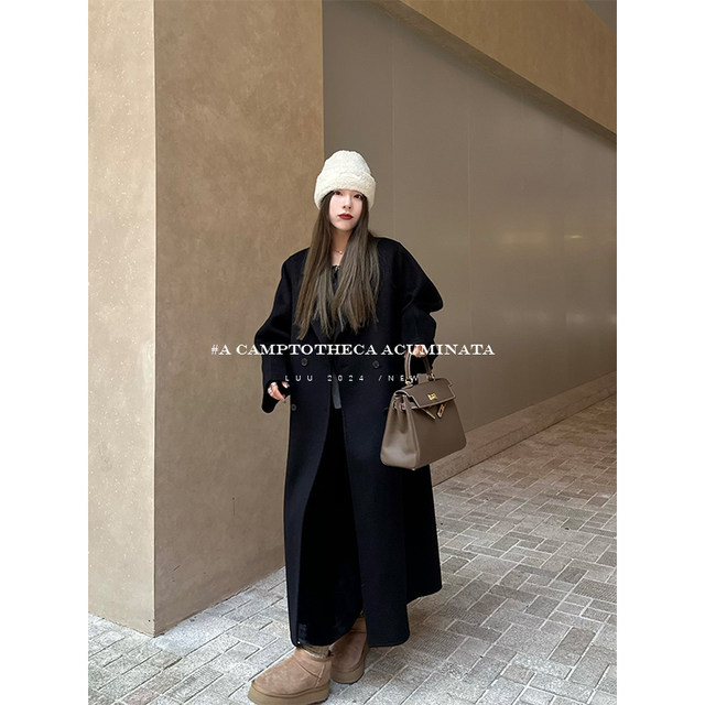 LUU Taoxier/Big button coat double-sided woolen coat loose woolen coat for women autumn and winter niche niche mid-length style Korean