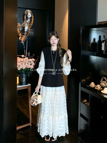 Комплект, лонгслив, платье, дизайнерская длинная юбка, свободный крой