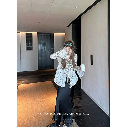 Сексуальная шелковая шелковистая черная длинная юбка, рыбий хвост, высокая талия