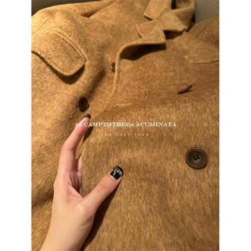 Двусторонное шерстяное длинное демисезонное пальто, средней длины, изысканный стиль