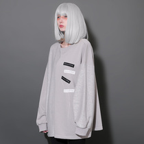 Miss Beaver couple sweater men and women 2022 spring and summer new wide positive and negative stitching label loose top