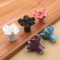 Ceramic handle pastoral wardrobe cabinet drawer shoe cabinet door modern simple cockscomb single hole handle factory