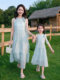 New High-End Family Matching Outfits for Summer, Stylish Mother-Daughter Dresses and Vacation T-Shirt Sets for a Family of Three or Four