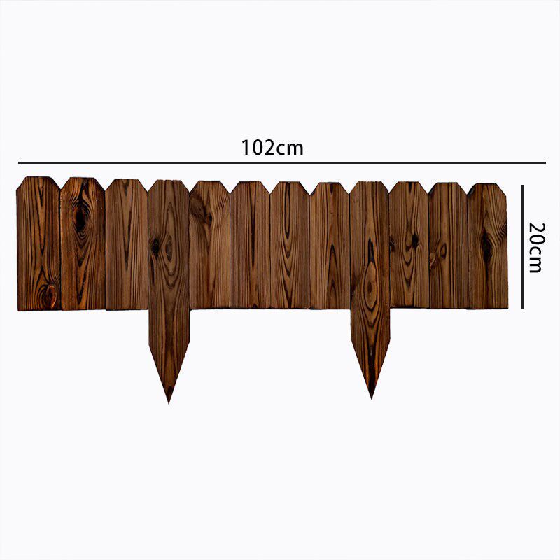 Wood fence curved fence courtyard decoration solid wood wall lawn green railing anti-corrosion carbonized wood flower pot enclosure