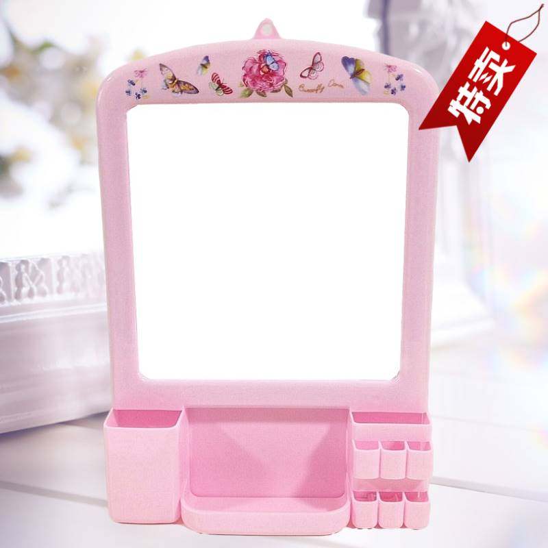 Fashionable multi-functional dual-use hanging mirror bathroom mirror free punching wall mirror bathroom bathroom makeup mirror