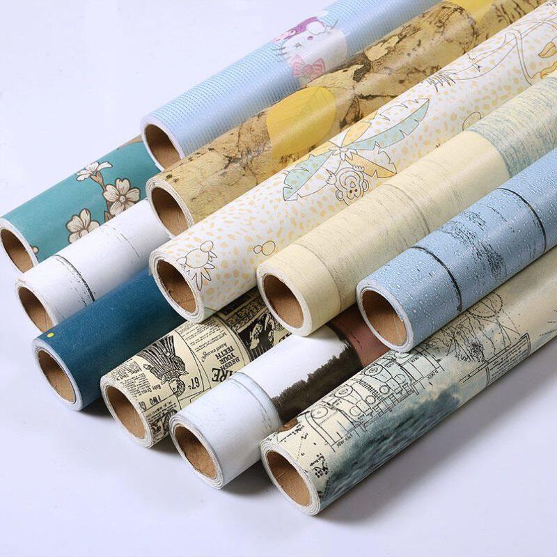 Wall cloth sticker PVC thickened wallpaper self-adhesive European style bedroom living room wall sticker background wall wallpaper cosy cartoon