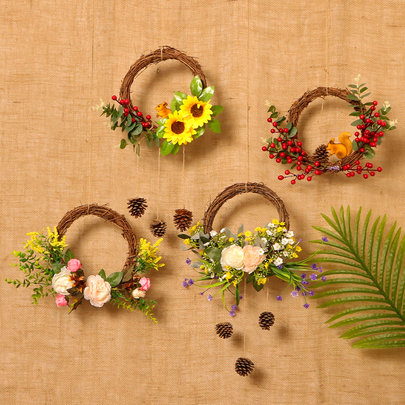 Flower Ring Decoration Wall-mounted Wall Living-room Hanging Wall Room Wall Decoration Fake Flowers Simulation Flowers Sen Titan Garden Wind Wall Pendant