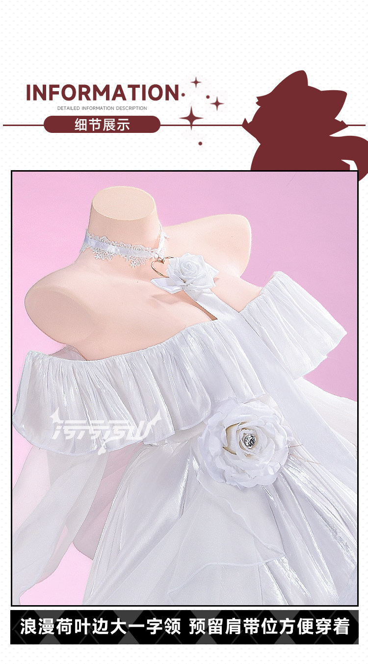Azur Lane: Anchorage | White Dress Cosplay Costume 42 Azur Lane Anchorage Dress Cosplay Costume