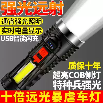 Flashlight strong light rechargeable ultra-small xenon special forces household outdoor portable multi-function LED long-range spotlight AD