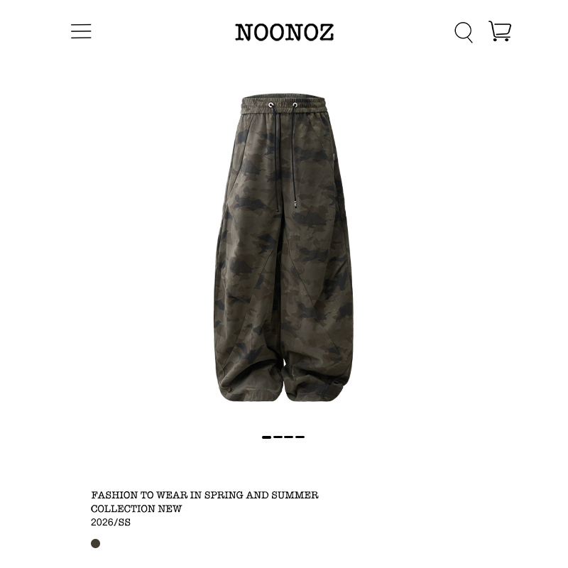 Noonoz Camouflage Deconstructed Scimitar Cargo Pants Men's Unisex Style Jazz Dance Pants American Trendy Brand Quick-Drying Casual Pants