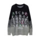 NOONOZ American high street gradient letter pullover sweater men's trendy lazy couple versatile youth sweater autumn