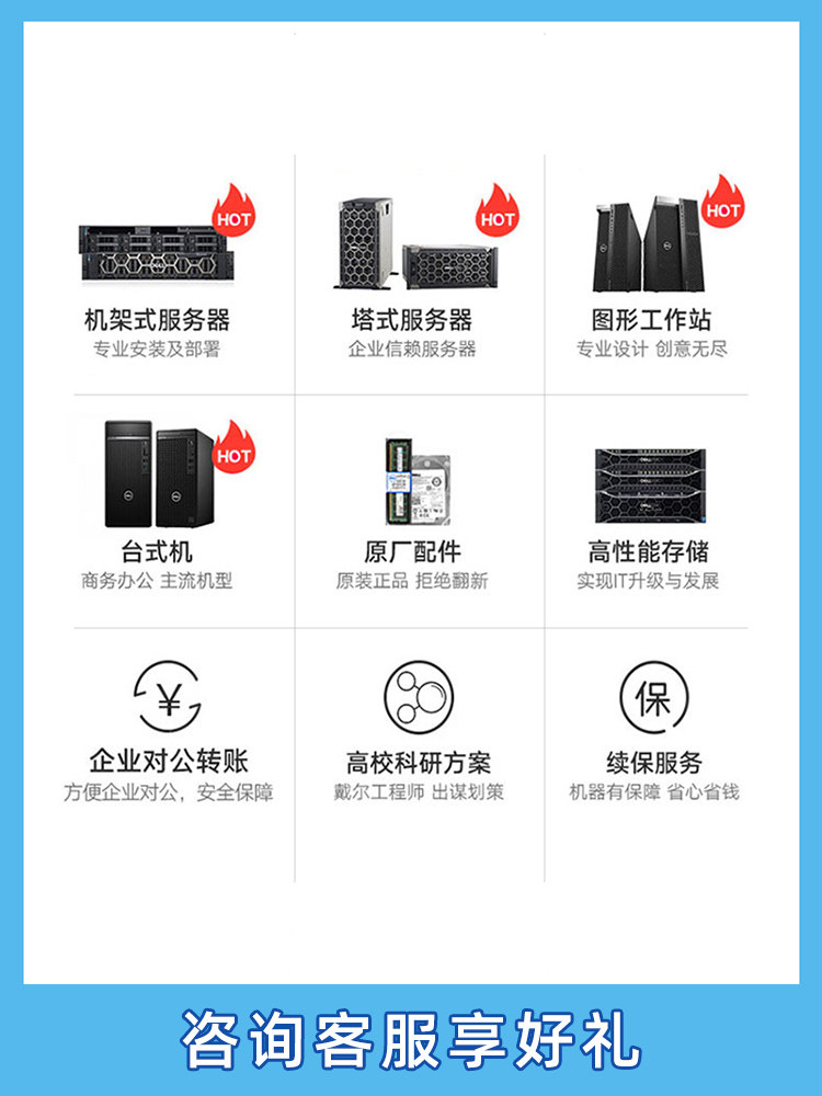 Dell/Dell Poweredge R450 Rack-Mounted Server Enterprise Hosting Erp Application File Sharing Database Email Computer Host R430 Upgraded Version
