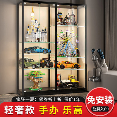 Hand-made Lego display cabinet toy model storage dust-proof glass cabinet transparent display cabinet bubble Mart display box