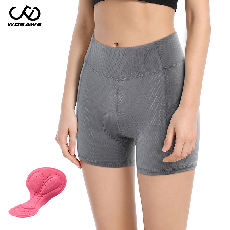 WOSAWE mountaineering bike women's silicone cushion panties road bike quick-drying cycling pants sports fitness shorts