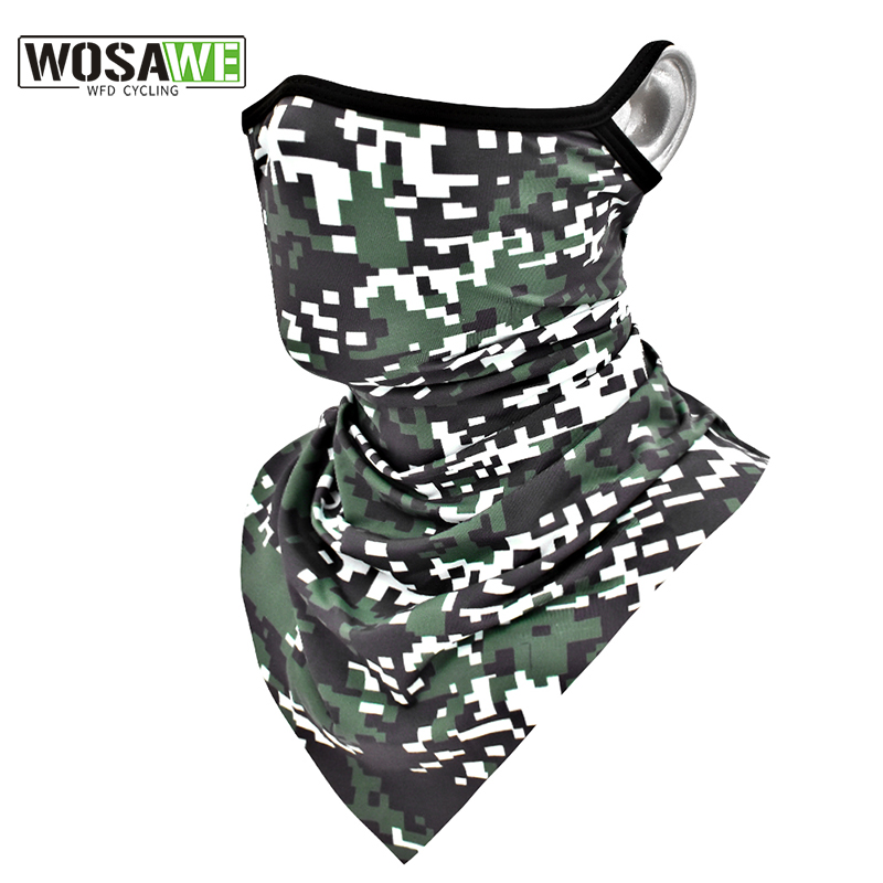 WOSAWE Mountain Bike Spring Summer Ice Silk Hanging Ear Triangle Face Towels Road Car Breathable Speed Dry Girth Mask-Taobao