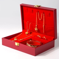 Wedding Three Gold Hardware Jewelry Box Wedding Engagement Gift Set Gift Box Ring Necklace Bracelet Gold Set Box