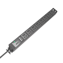 Breakthrough (MG) PDU cabinet socket 10A input 8 holes 10A national standard five-hole lightning protection and surge protection plug strip terminal block 1 5 square meters 2 meters wire 10A plug 07TG200