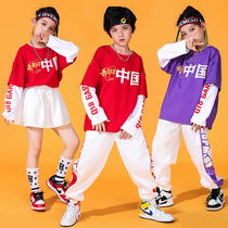 Children dance to practice the boy hiphop street dance hip hop wind child clothing to serve the girl cheerleader suit