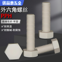 PPH external hexagonal bolts acid and alkali corrosion resistant gray external hexagonal plastic screws 10M12M14M16M20M24