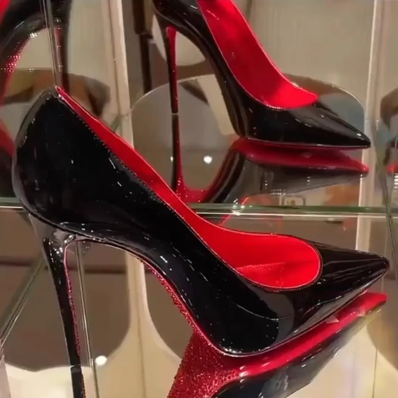 High Heels, Stiletto Heels, 2025 New Autumn Black 10cm Sexy Pointed Toe Shoes